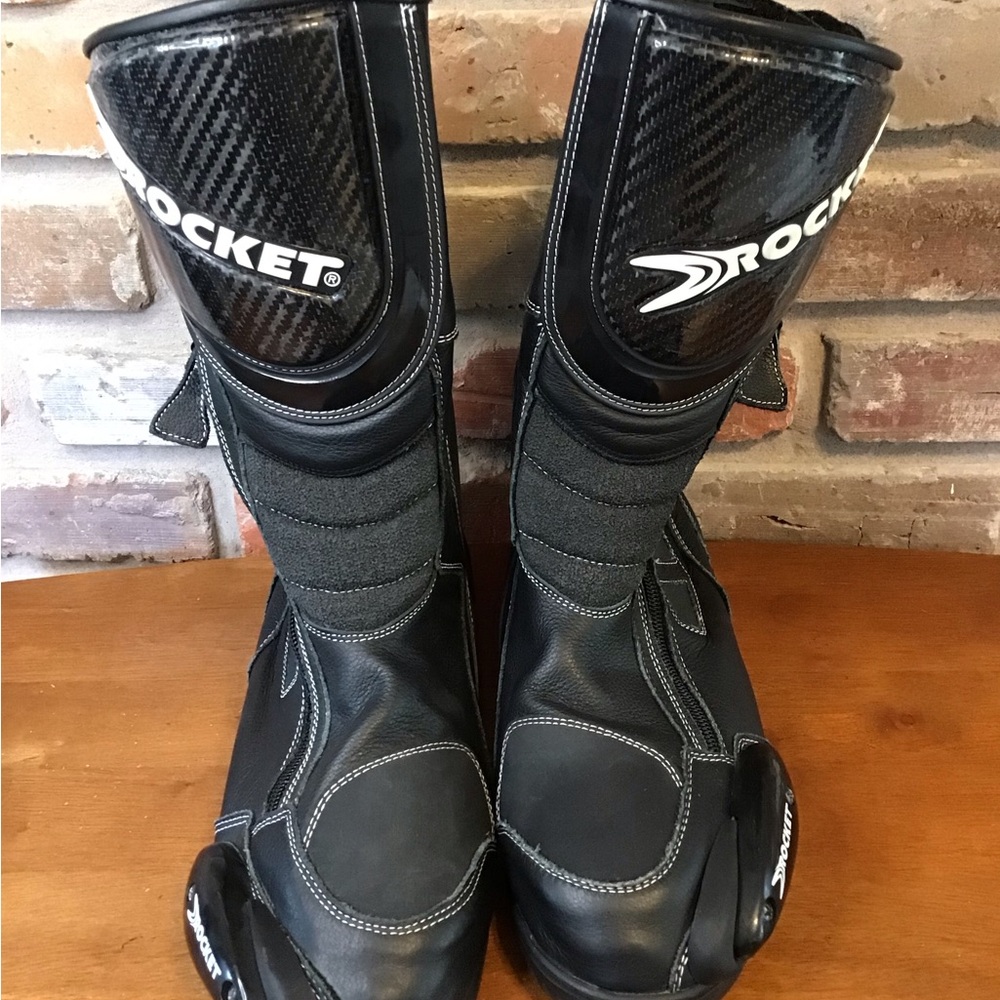 JOE ROCKET Black Motorcycle Racing Boots 9 - Picture 4 of 10